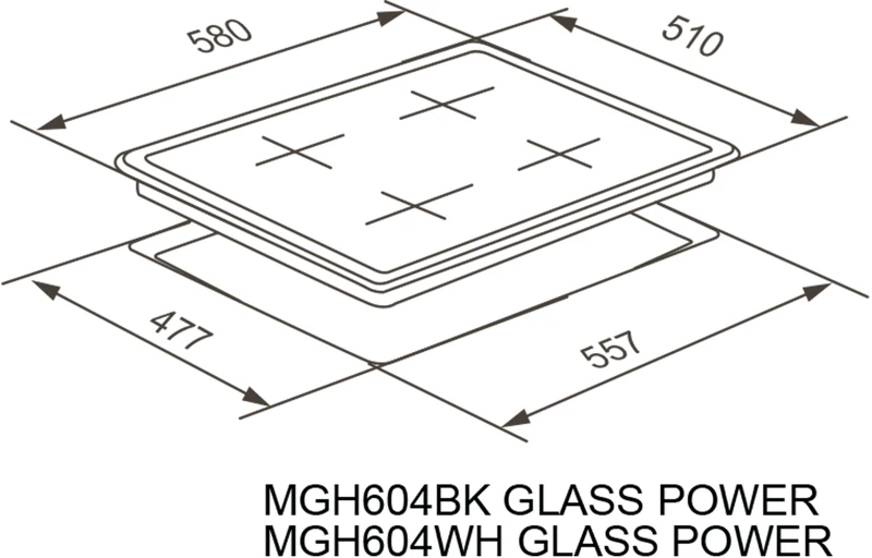 MEFERI MGH604WH GLASS POWER.1